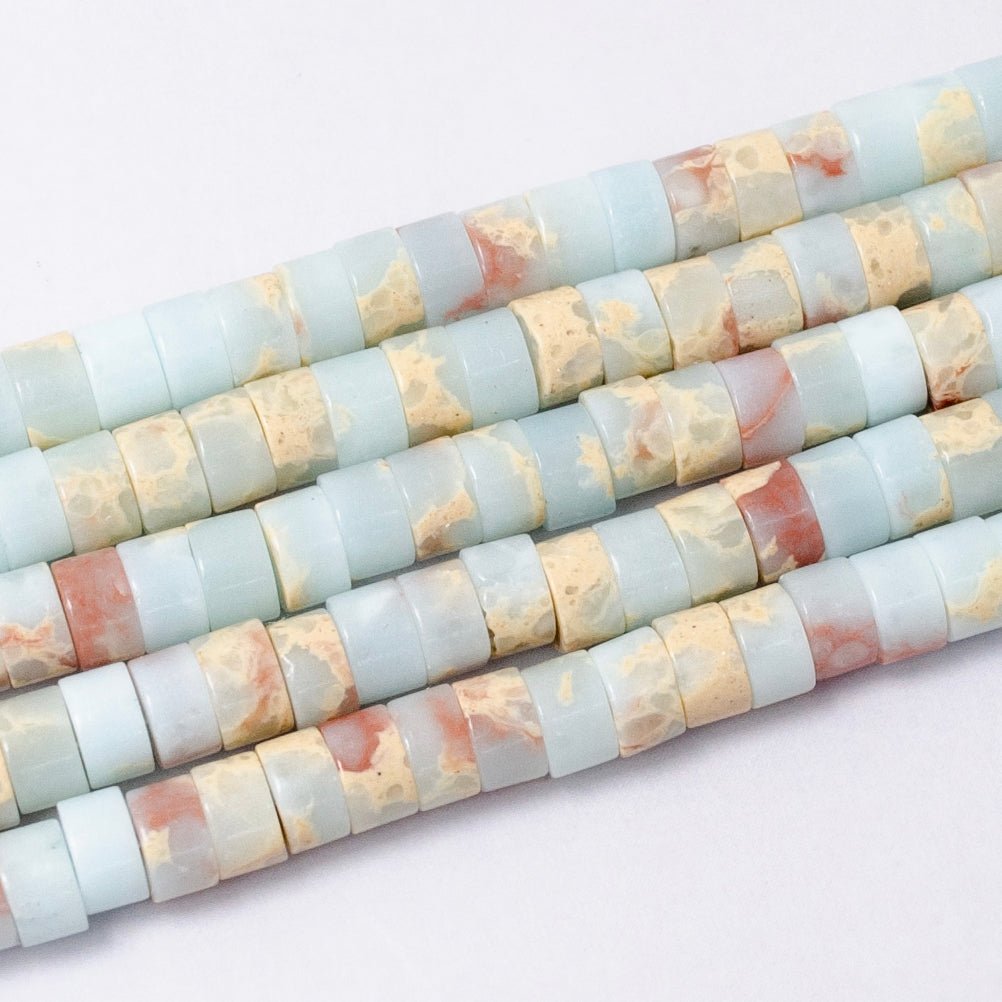 4.4mm Rondelle Natural Gemstone Heishi Bead Strand Findings | WA-2685 ~ WA-2713