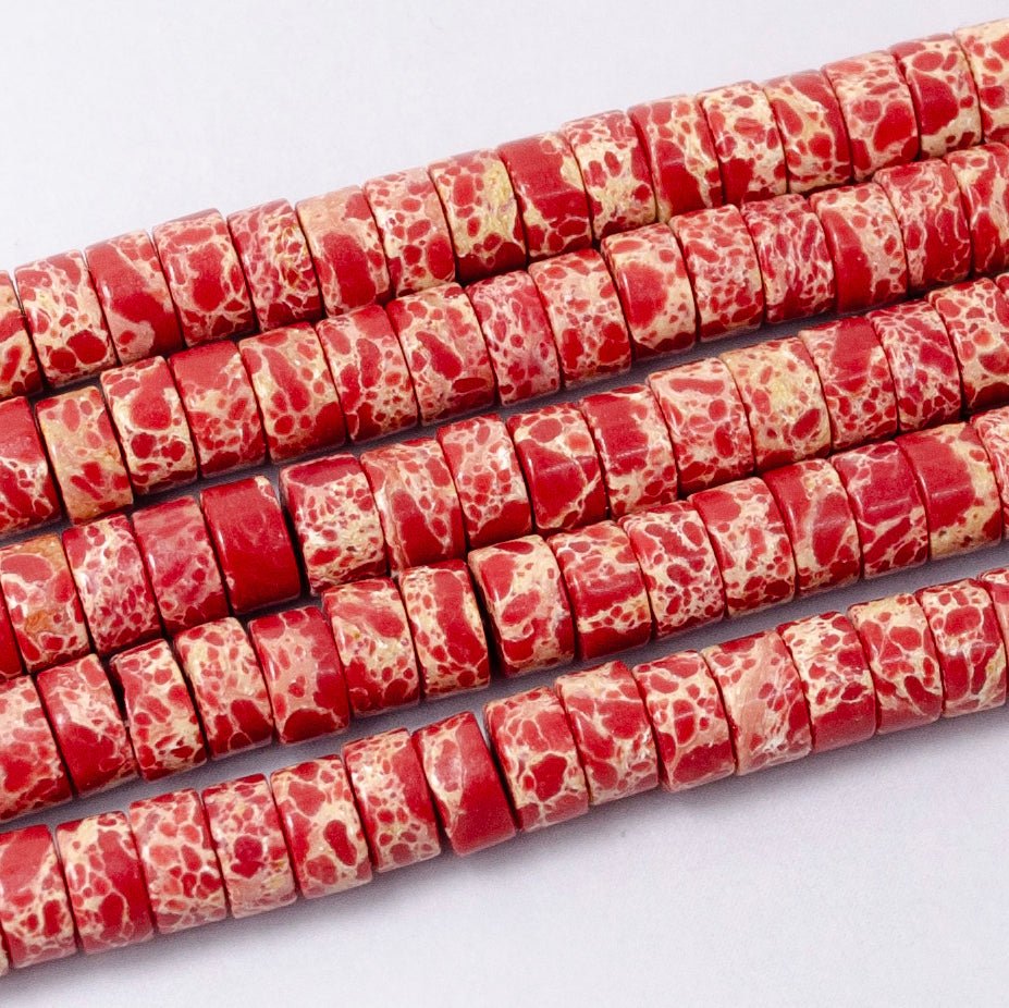 4.4mm Rondelle Natural Gemstone Heishi Bead Strand Findings | WA-2685 ~ WA-2713