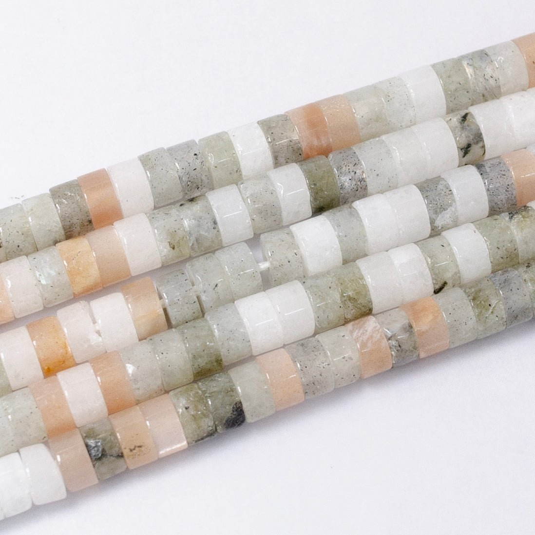 4.4mm Rondelle Natural Gemstone Heishi Bead Strand Findings | WA-2685 ~ WA-2713