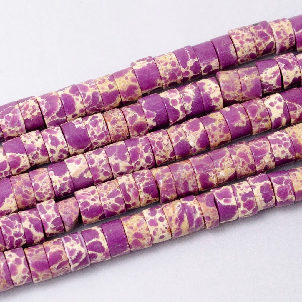 4.4mm Rondelle Natural Gemstone Heishi Bead Strand Findings | WA-2685 ~ WA-2713