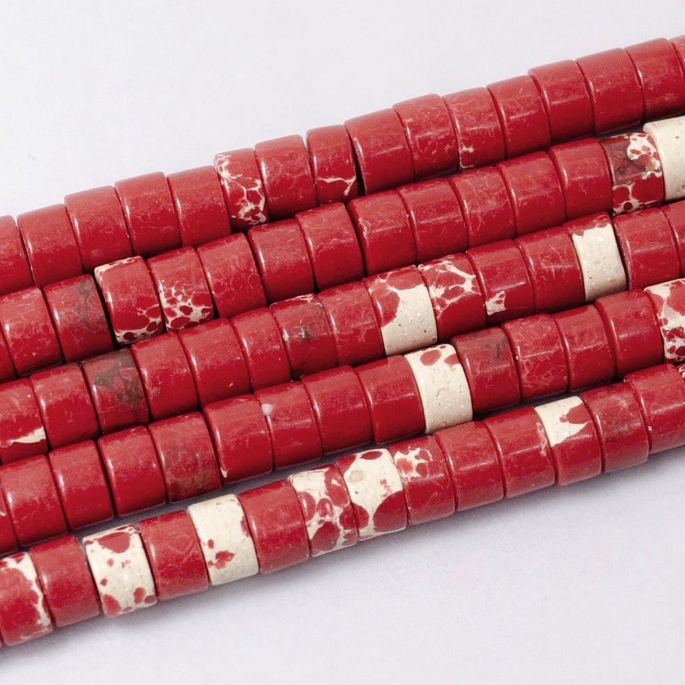 4.4mm Rondelle Natural Gemstone Heishi Bead Strand Findings | WA-2685 ~ WA-2713