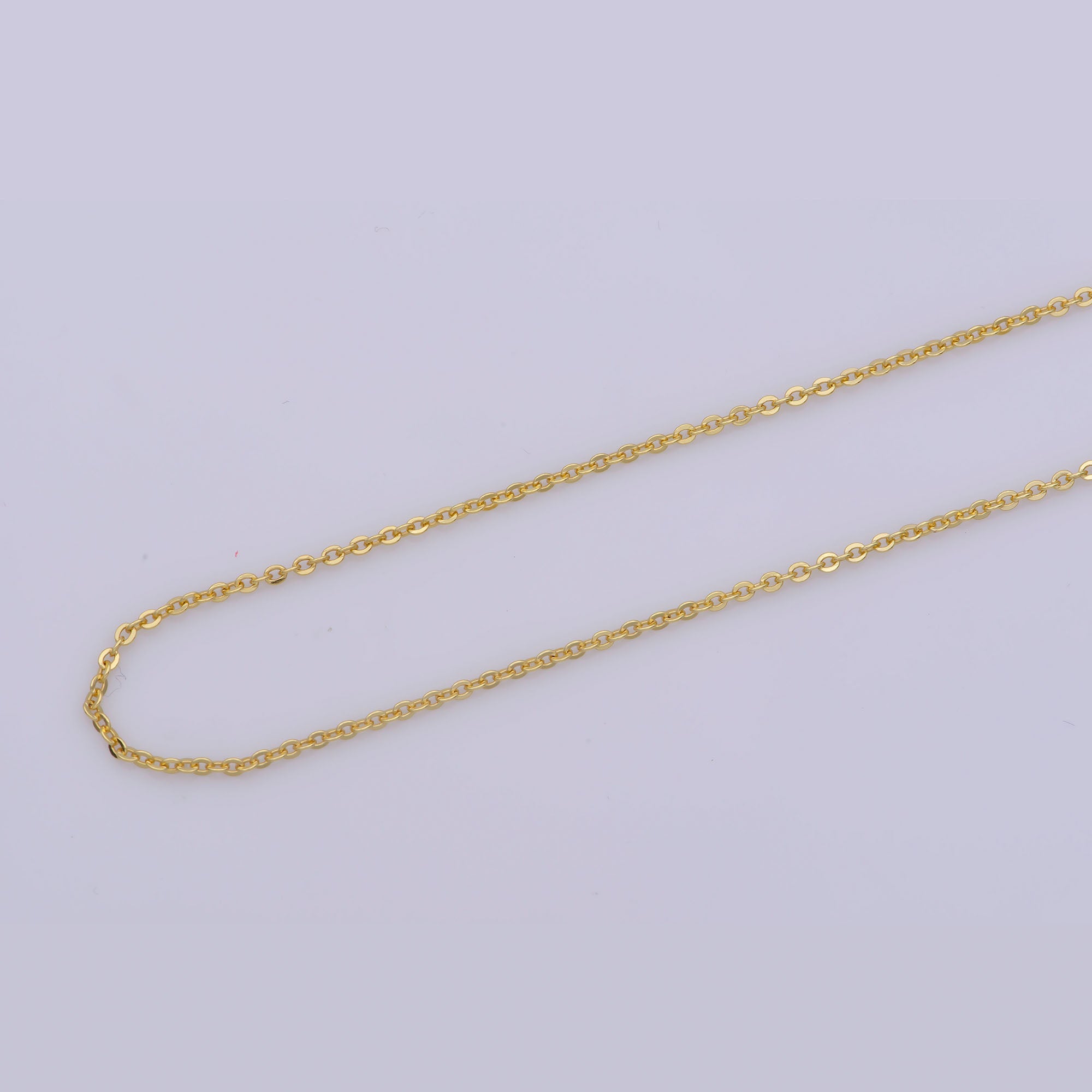 24K Gold Filled 1.5mm Dainty Cable Rolo 16 Inch, 18 Inch Chain Necklace | WA-277 WA-276 - DLUXCA