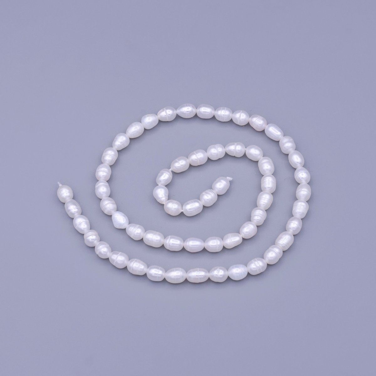4.8mm Ringed Oval Freshwater Pearl 60 Pieces/Strand Jewelry Making Findings Supply | WA-1668 Clearance Pricing - DLUXCA