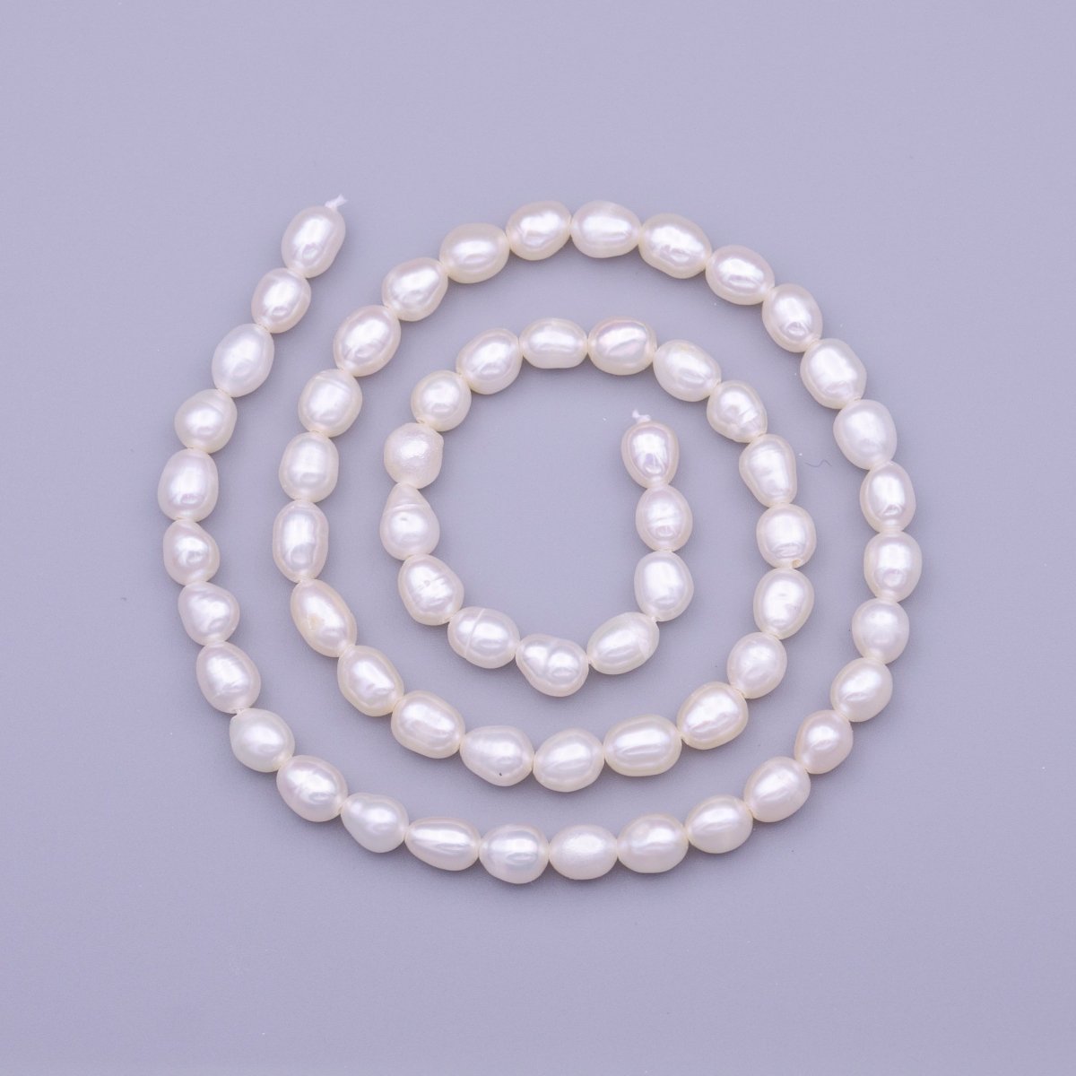 4mm - 5mm AAA Oval Natural Freshwater Pearl 61pcs Full Strand Beads | WA-1316 Clearance Pricing - DLUXCA