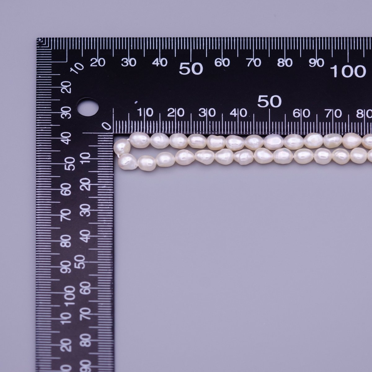 4mm - 5mm Natural AAA Freshwater Button Oval Pearl 61pcs Full Strand | WA-1315 Clearance Pricing - DLUXCA