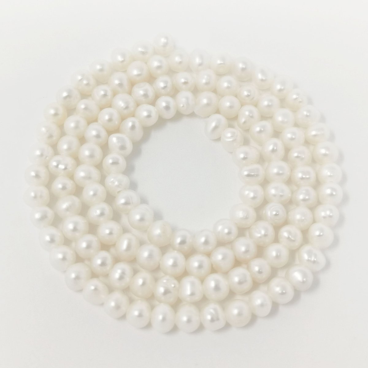 4mm - 5mm Round Button White Freshwater Pearl Jewelry Making | WA-035 Clearance Pricing