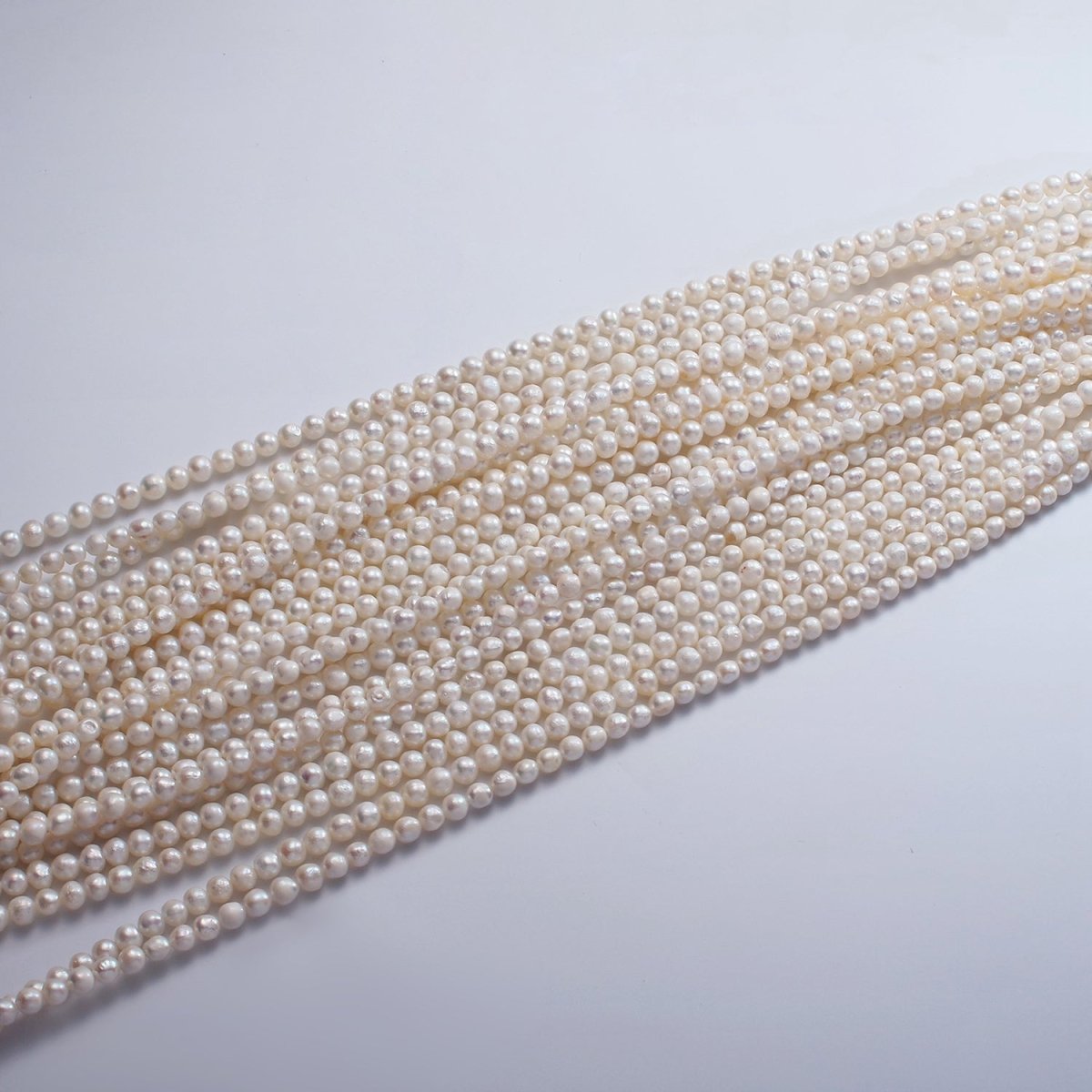 4mm AAA Round Freshwater Pearl 14-16 Inch Strand | WA-2503 - DLUXCA