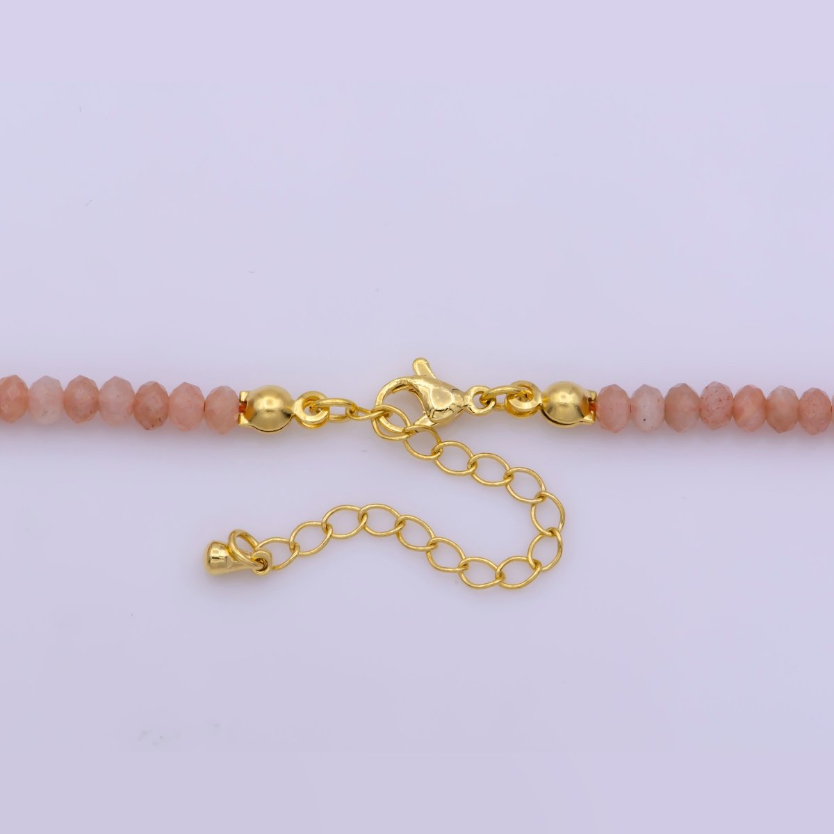 4mm Dainty Watermelon Pink Rose Quartz Natural Gemstone Bead 16.5 Inch Necklace | WA-259 Clearance Pricing