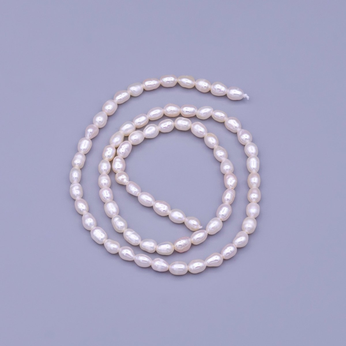 4mm Oval Freshwater Pearl Strand Jewelry Making Finding Supply | WA-1663 Clearance Pricing - DLUXCA