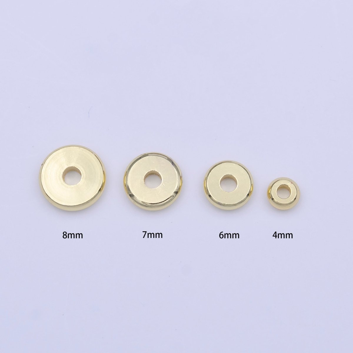 50 Pieces Gold Thin 3mm, 4mm, 5mm, 6mm, 7mm, 8mm Spacer Bead Jewelry Making Supply | B-145 B-498 B-220 B-499 B-502 B-603