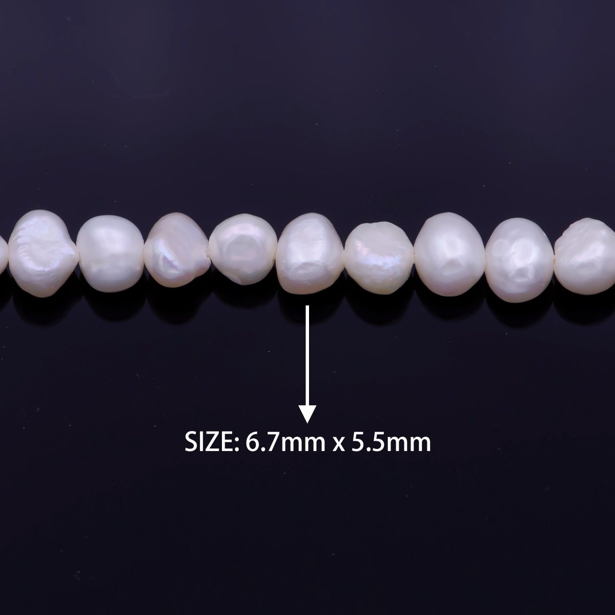 5.5mm Potato Nugget AAA Freshwater Pearl 66 Pieces per Strand | WA-1334 Clearance Pricing - DLUXCA