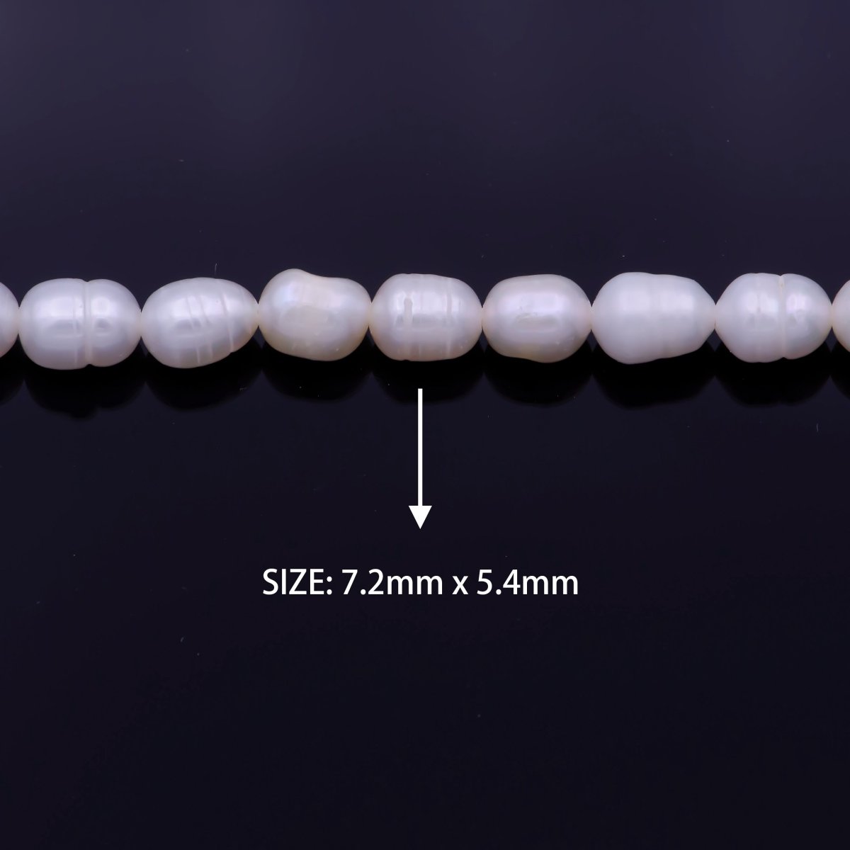 5.5mm Ringed AAA White Freshwater Pearl 53pcs Full Strand | WA-1329 Clearance Pricing - DLUXCA