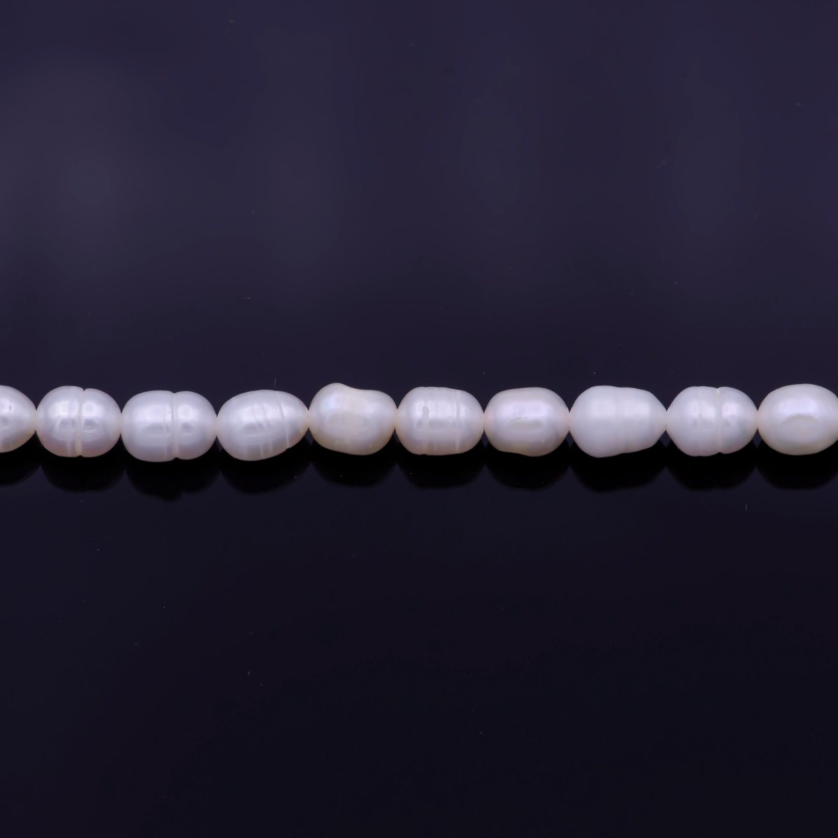 5.5mm Ringed AAA White Freshwater Pearl 53pcs Full Strand | WA-1329 Clearance Pricing - DLUXCA