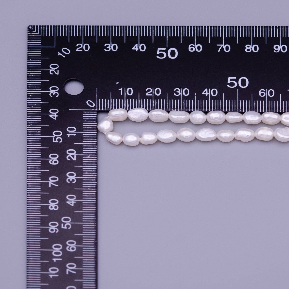 5.6mm Button Natural White Freshwater Pearl 51pcs Full Strand | WA-1312 Clearance Pricing - DLUXCA