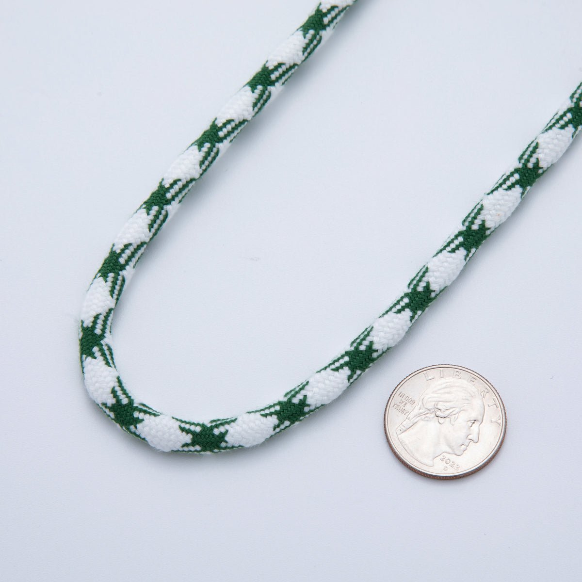 5mm Dark Green - White Braided Summer Sport Cord Necklace Bracelet Finding by Yard | Roll - 1635 - DLUXCA