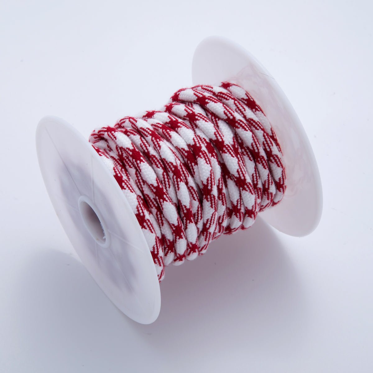 5mm Dark Red - White Braided Summer Sport Cord Necklace Bracelet Finding by Yard | Roll - 1626 - DLUXCA