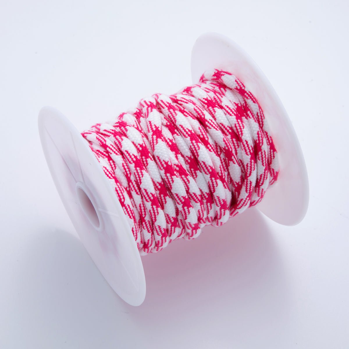 5mm Fuchsia - White Braided Summer Sport Cord Necklace Bracelet Finding by Yard | Roll - 1625 - DLUXCA