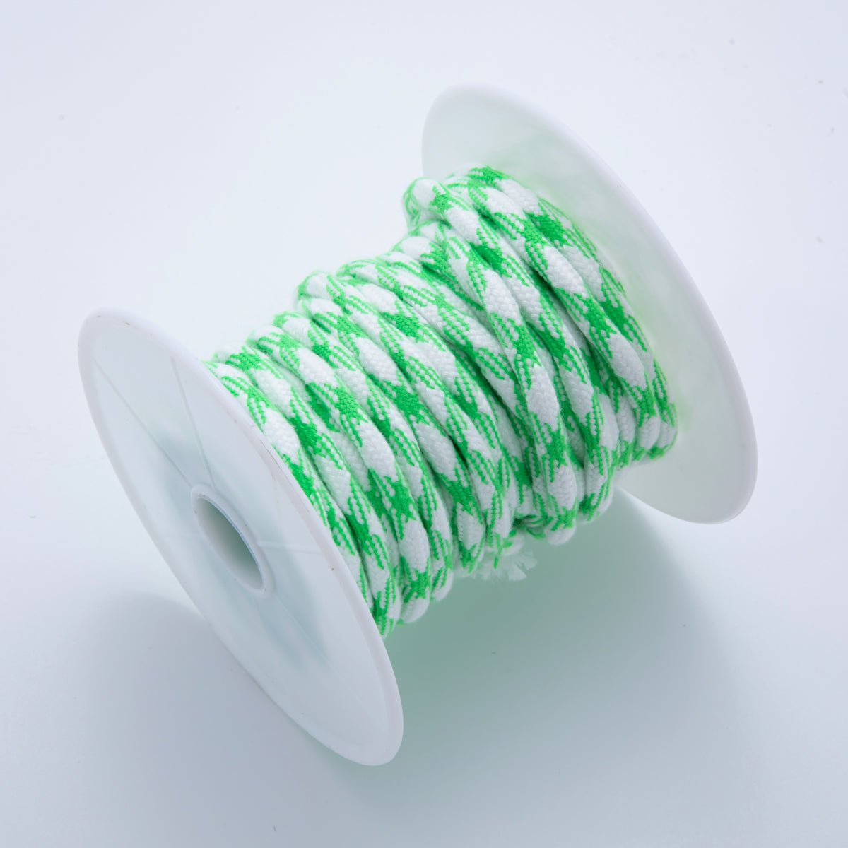 5mm Green - White Braided Summer Sport Cord Necklace Bracelet Finding by Yard | Roll - 1631 - DLUXCA