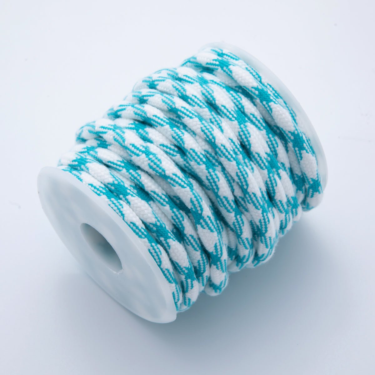 5mm Light Blue - White Braided Summer Sport Cord Necklace Bracelet Finding by Yard | Roll - 1634 - DLUXCA