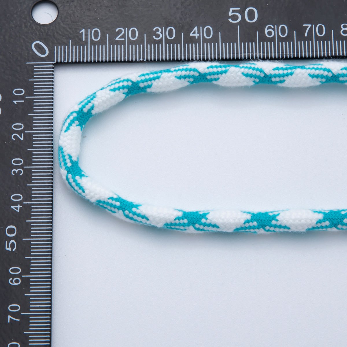 5mm Light Blue - White Braided Summer Sport Cord Necklace Bracelet Finding by Yard | Roll - 1634 - DLUXCA