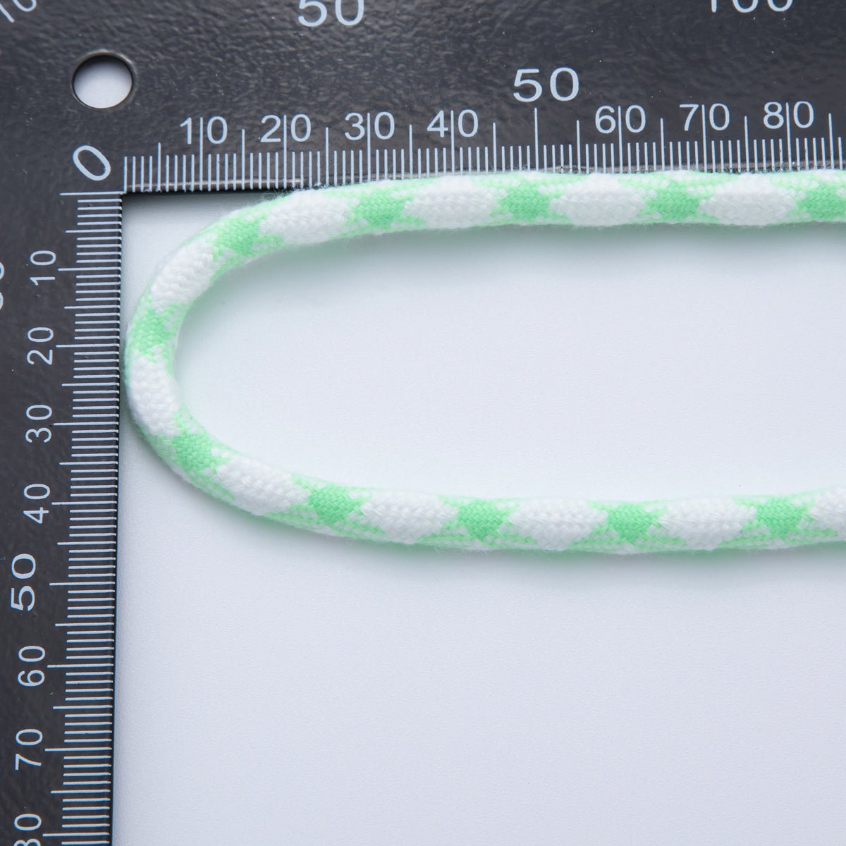 5mm Light Green - White Braided Summer Sport Cord Necklace Bracelet Finding by Yard | Roll - 1630 - DLUXCA