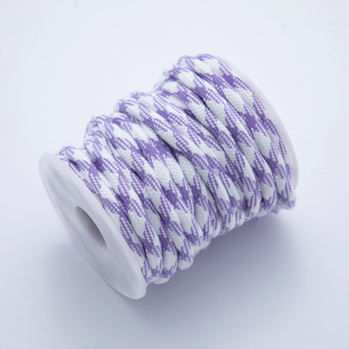 5mm Light Purple - White Braided Summer Sport Cord Necklace Bracelet Finding by Yard | Roll - 1636 - DLUXCA