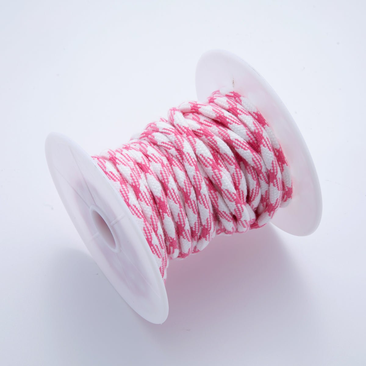 5mm Pink - White Braided Summer Sport Cord Necklace Bracelet Finding by Yard | Roll - 1629 - DLUXCA