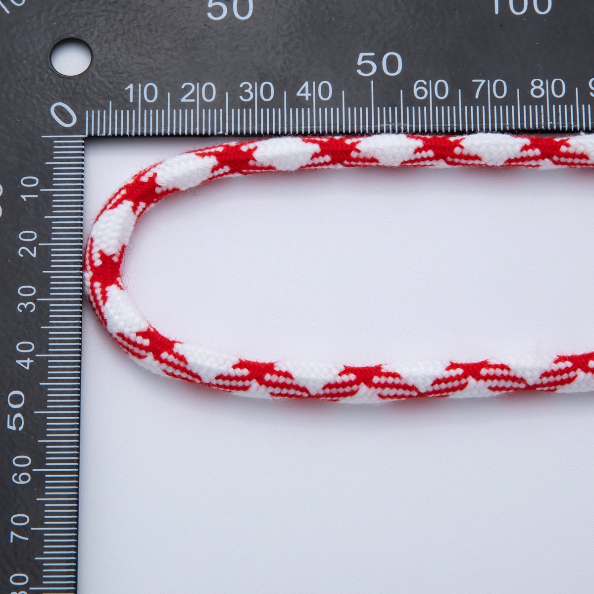 5mm Red - White Braided Summer Sport Cord Necklace Bracelet Finding by Yard | Roll - 1628 - DLUXCA