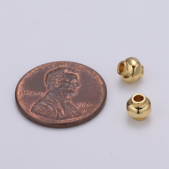 5mm Tiny Bead Spacer Gold Beads Industrial Bead cylinder Lantern Beads for Bracelet Necklace Supply Small Hole Beads 2mm hole