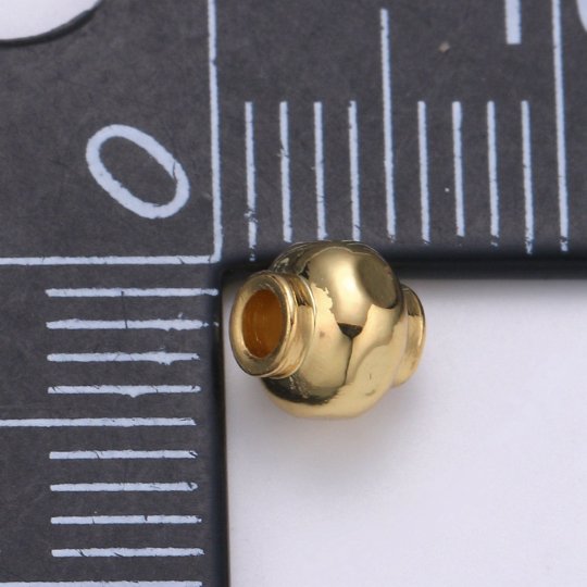 5mm Tiny Bead Spacer Gold Beads Industrial Bead cylinder Lantern Beads for Bracelet Necklace Supply Small Hole Beads 2mm hole