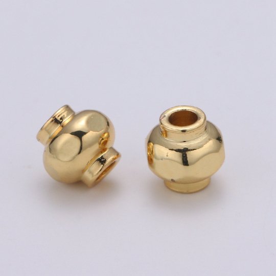 5mm Tiny Bead Spacer Gold Beads Industrial Bead cylinder Lantern Beads for Bracelet Necklace Supply Small Hole Beads 2mm hole
