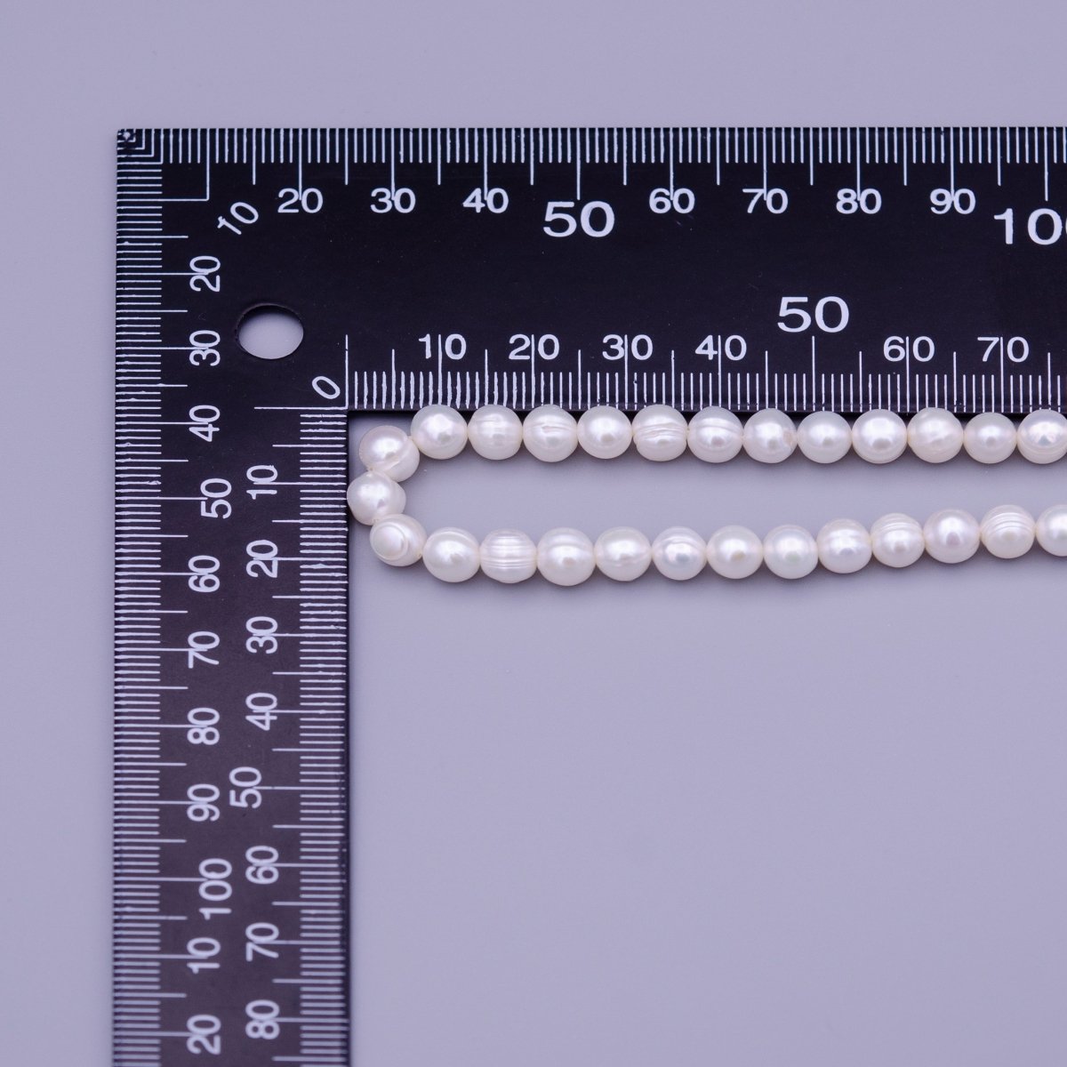 6.2mm AAA Natural White Round Freshwater Pearls 65pcs Full Strand | WA-1319 Clearance Pricing - DLUXCA