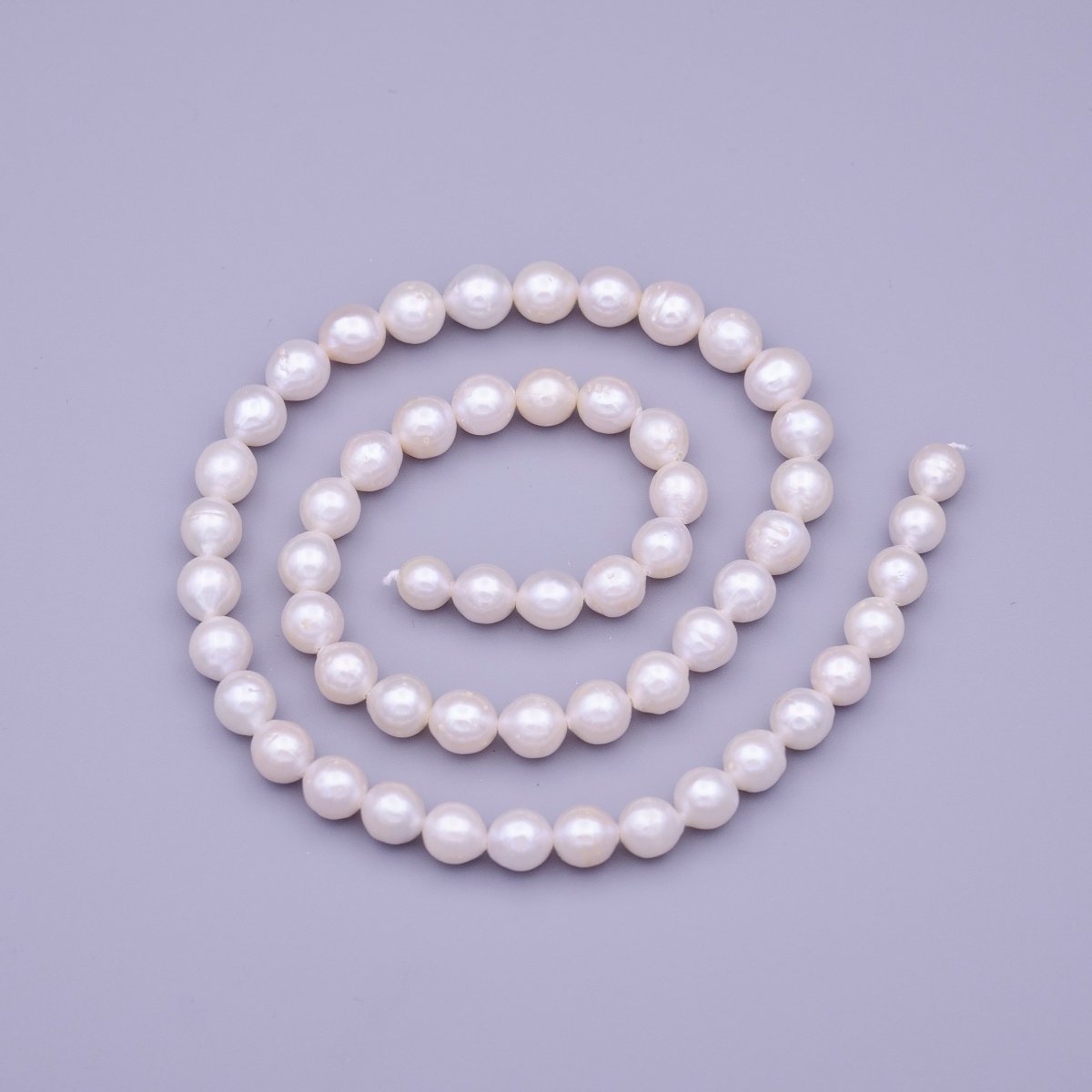 6.4mm AAA Natural White Round Freshwater Pearl Beads 56pcs Full Strand | WA-1327 Clearance Pricing - DLUXCA