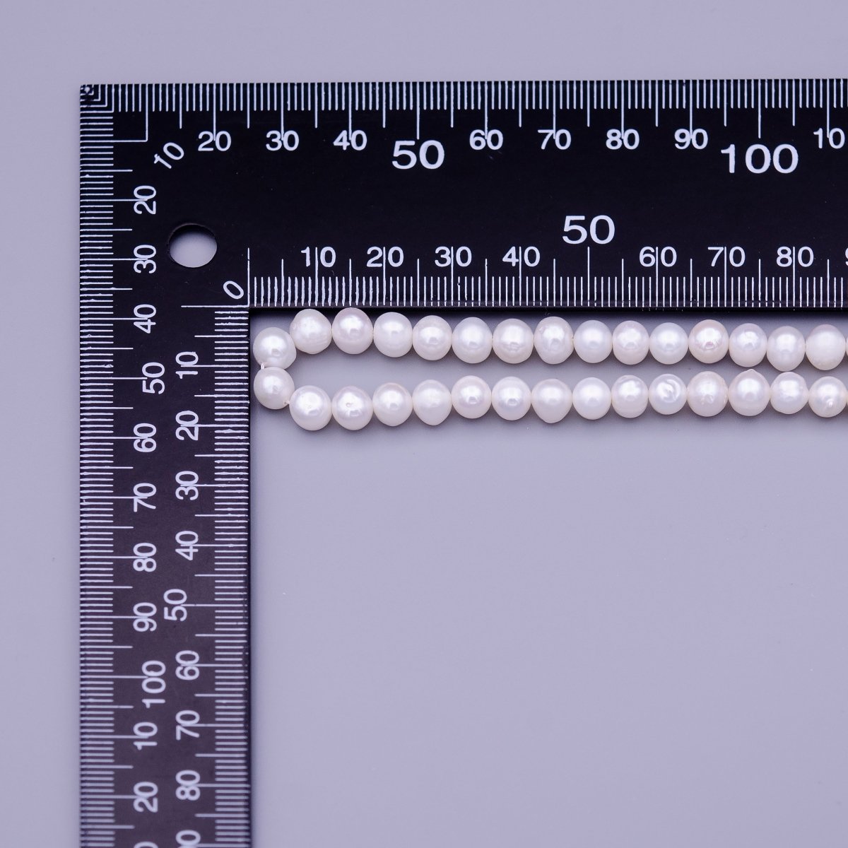 6.5mm AAA Natural White Round Freshwater Pearl Beads 65pcs Full Strand | WA-1324 Clearance Pricing - DLUXCA