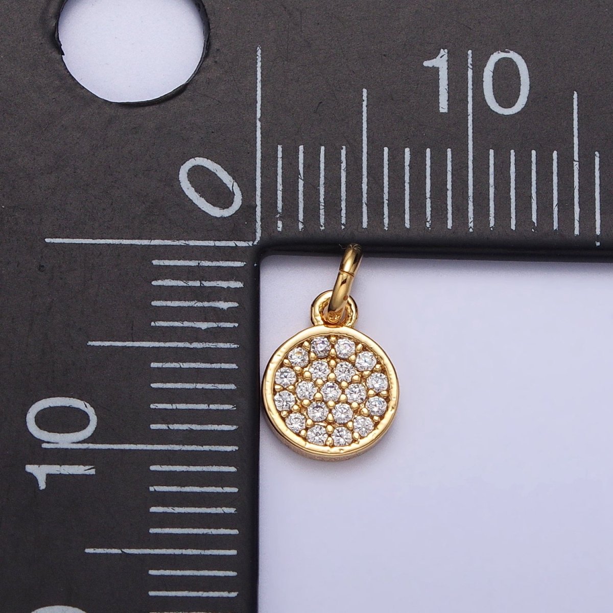 6.5mm Clear Micro Paved CZ Round Add-On Charm in Gold & Silver | AC309 AC310