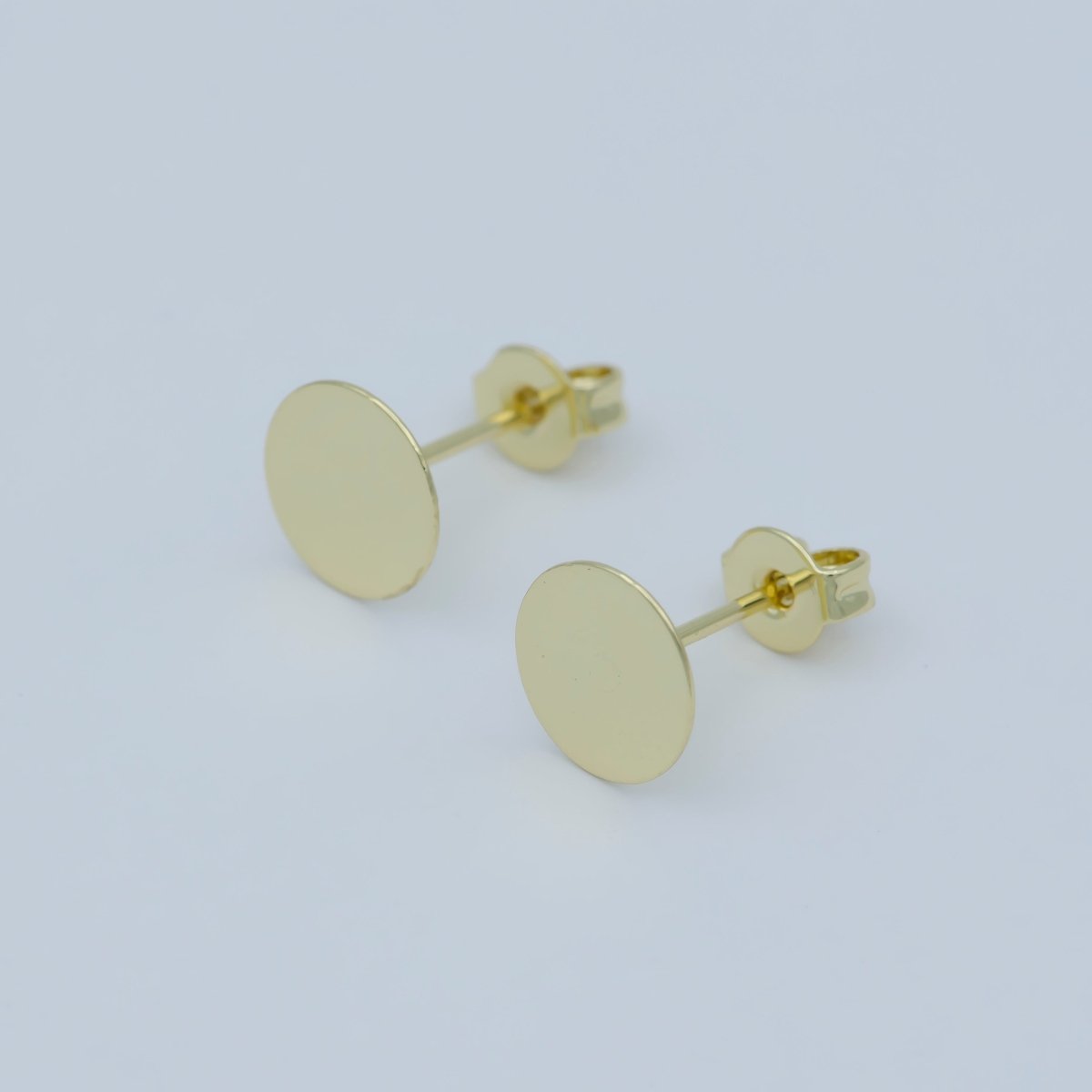 6mm, 8mm, 10mm Round Gold Earrings • Gold Stud Earrings • Circle Stud Round Tack Disc • 14k Gold Filled Geometric Round Earrings Post Stud L-391 L-392 L-393