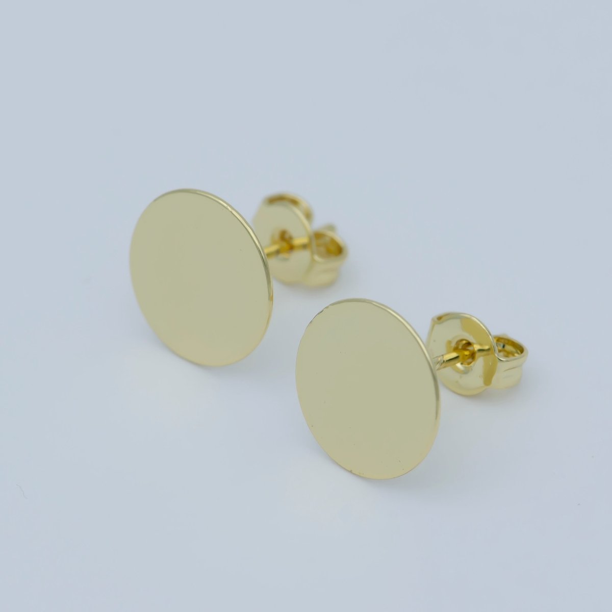 6mm, 8mm, 10mm Round Gold Earrings • Gold Stud Earrings • Circle Stud Round Tack Disc • 14k Gold Filled Geometric Round Earrings Post Stud L-391 L-392 L-393