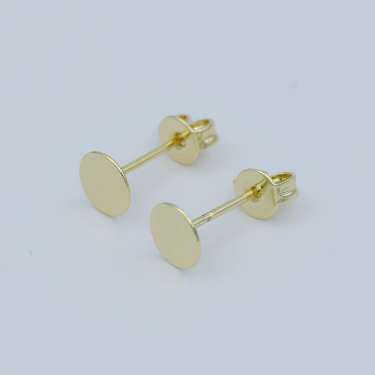 6mm, 8mm, 10mm Round Gold Earrings • Gold Stud Earrings • Circle Stud Round Tack Disc • 14k Gold Filled Geometric Round Earrings Post Stud L-391 L-392 L-393