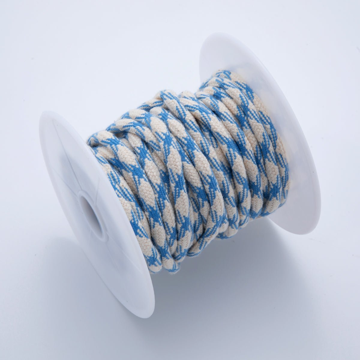 6mm Blue - Beige Braided Summer Sport Cord Necklace Bracelet Finding by Yard | Roll - 1642 - DLUXCA