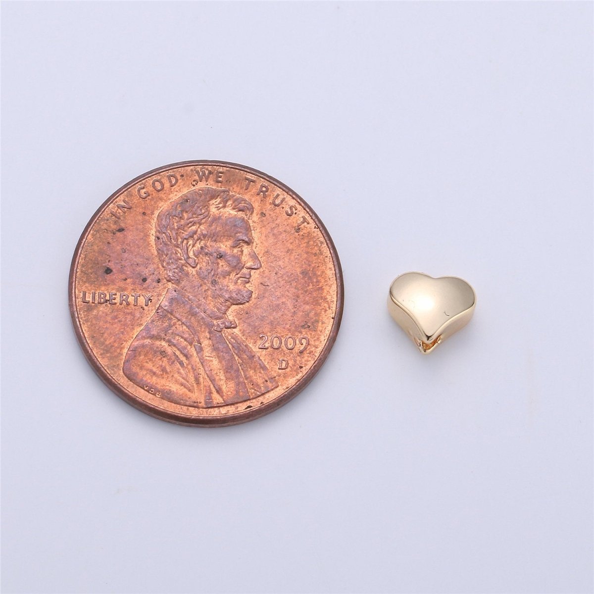 6mm Dainty Heart Bead Charm for Bracelet Necklace Charm in 14k gold filled, B-226 - DLUXCA