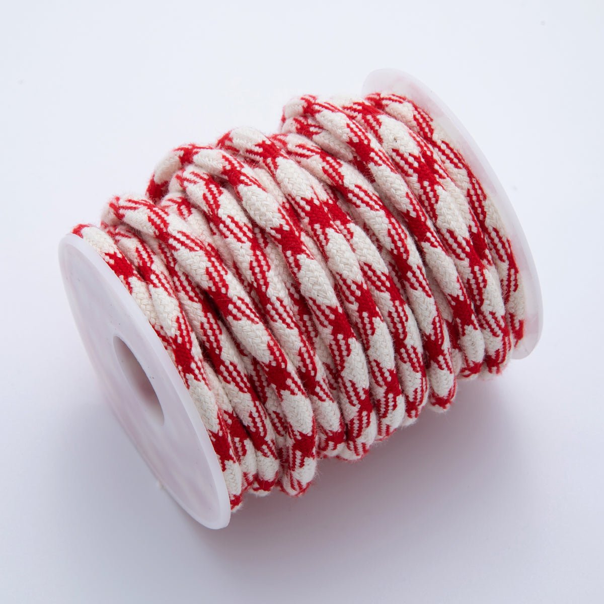 6mm Dark Red - Beige Braided Summer Sport Cord Necklace Bracelet Finding by Yard | Roll - 1647 - DLUXCA