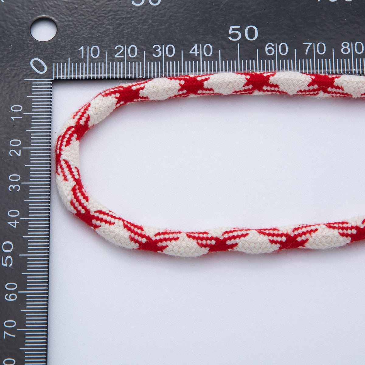 6mm Dark Red - Beige Braided Summer Sport Cord Necklace Bracelet Finding by Yard | Roll - 1647 - DLUXCA
