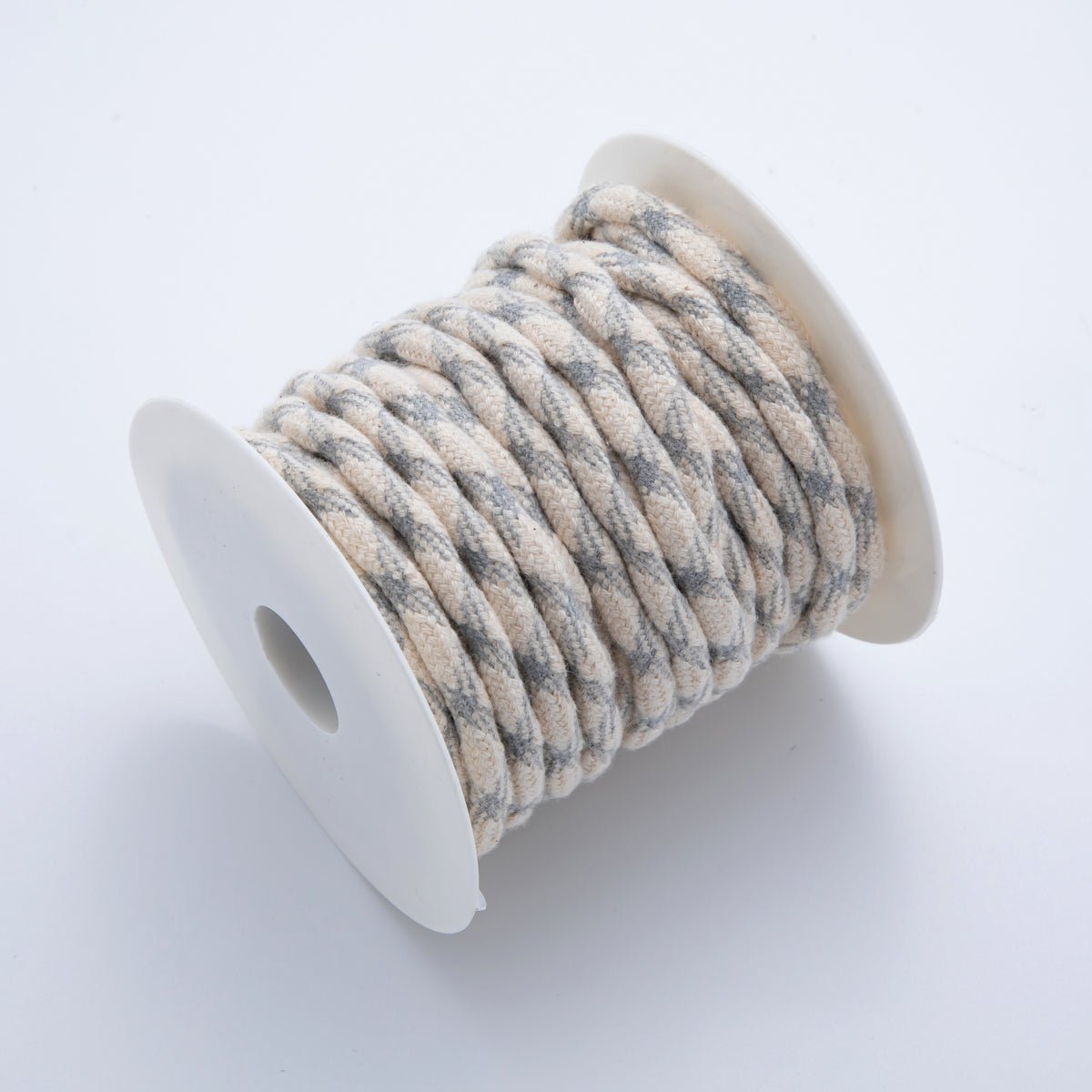 6mm Grey - Beige Braided Summer Sport Cord Necklace Bracelet Finding by Yard | Roll - 1638 - DLUXCA