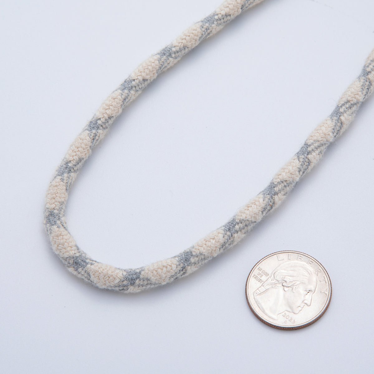 6mm Grey - Beige Braided Summer Sport Cord Necklace Bracelet Finding by Yard | Roll - 1638 - DLUXCA