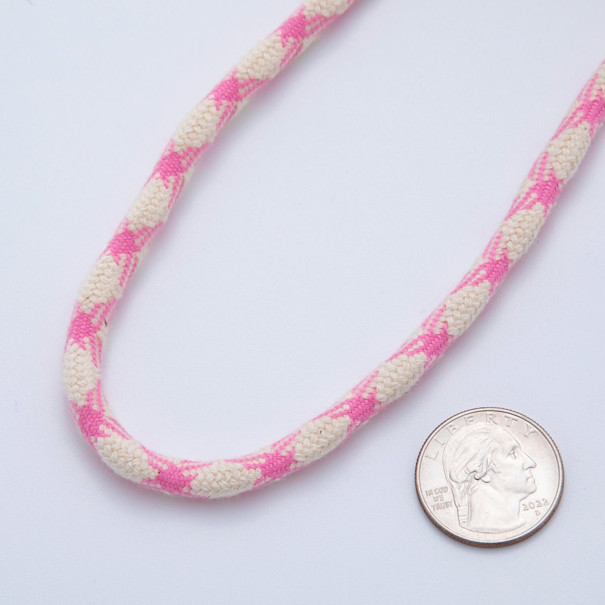 6mm Light Pink - Beige Braided Summer Sport Cord Necklace Bracelet Finding by Yard | Roll - 1640 - DLUXCA