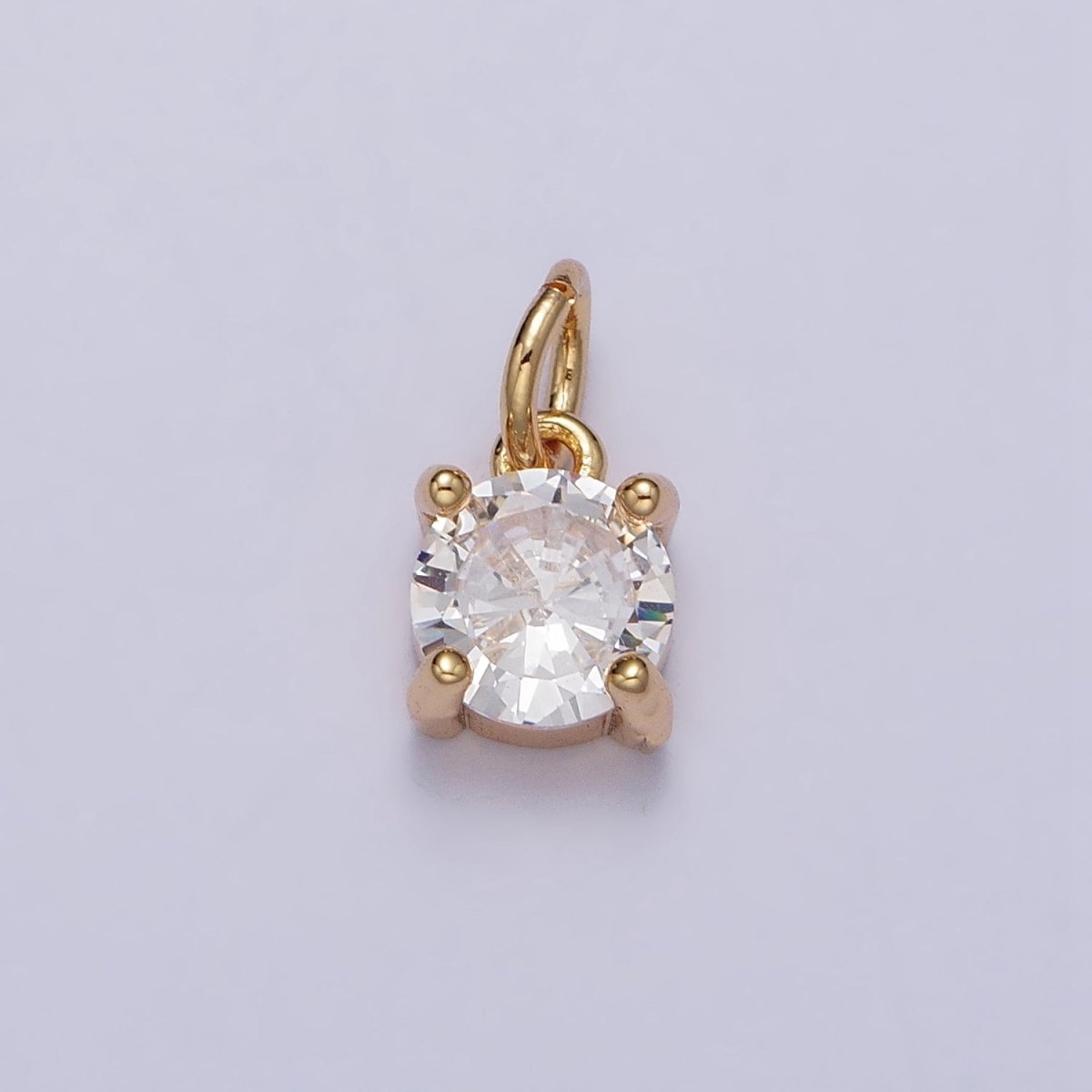 6mm Mini Round Clear, Pink CZ Minimalist Add-On Charm in Gold & Silver | AC121 - AC122