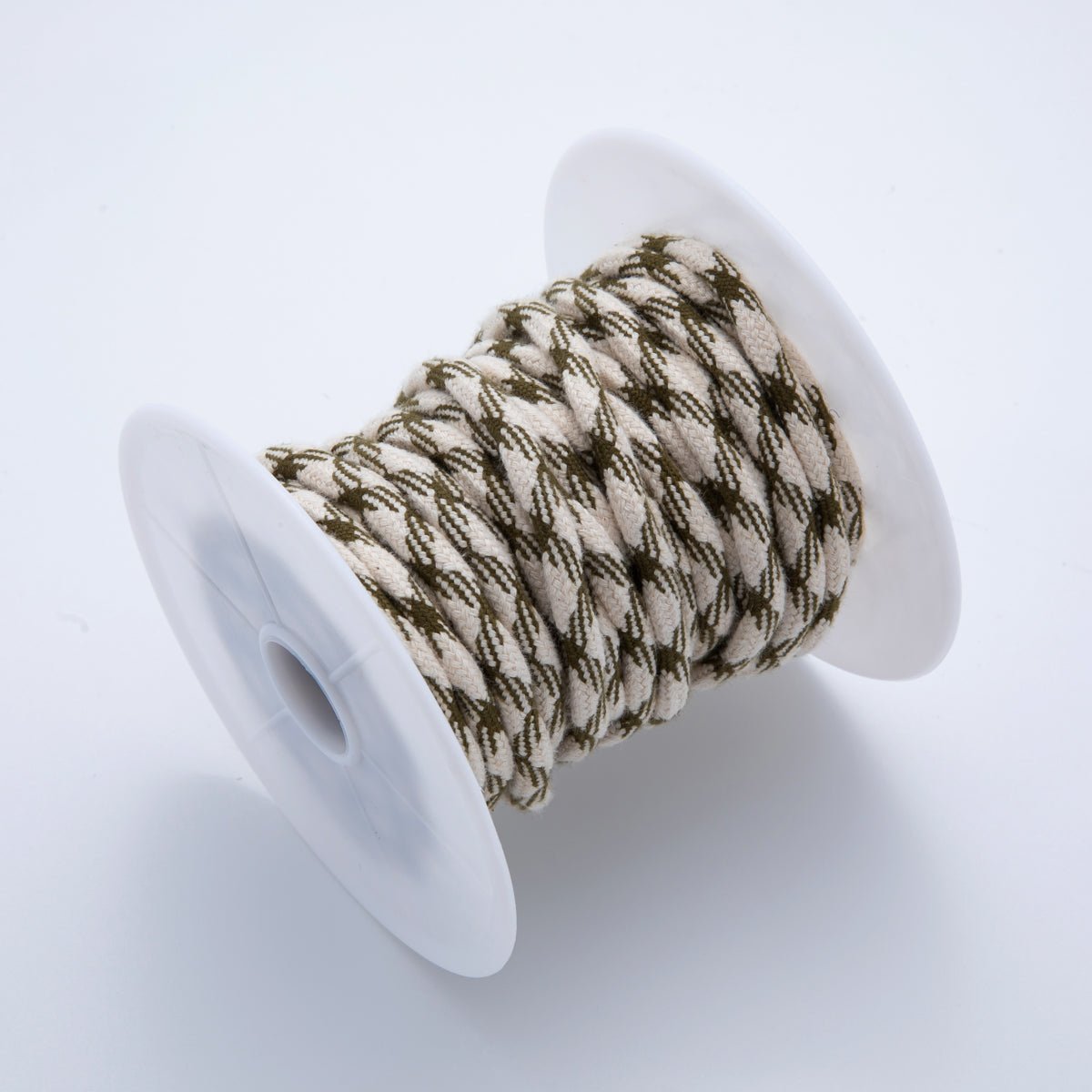 6mm Olive Green - Beige Braided Summer Sport Cord Necklace Bracelet Finding by Yard | Roll - 1643 - DLUXCA