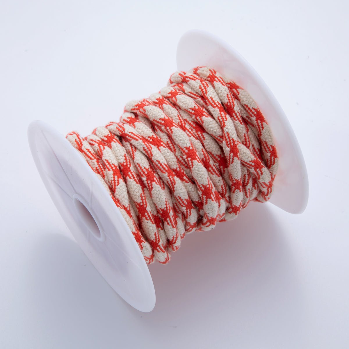 6mm Red - Beige Braided Summer Sport Cord Necklace Bracelet Finding by Yard | Roll - 1639 - DLUXCA