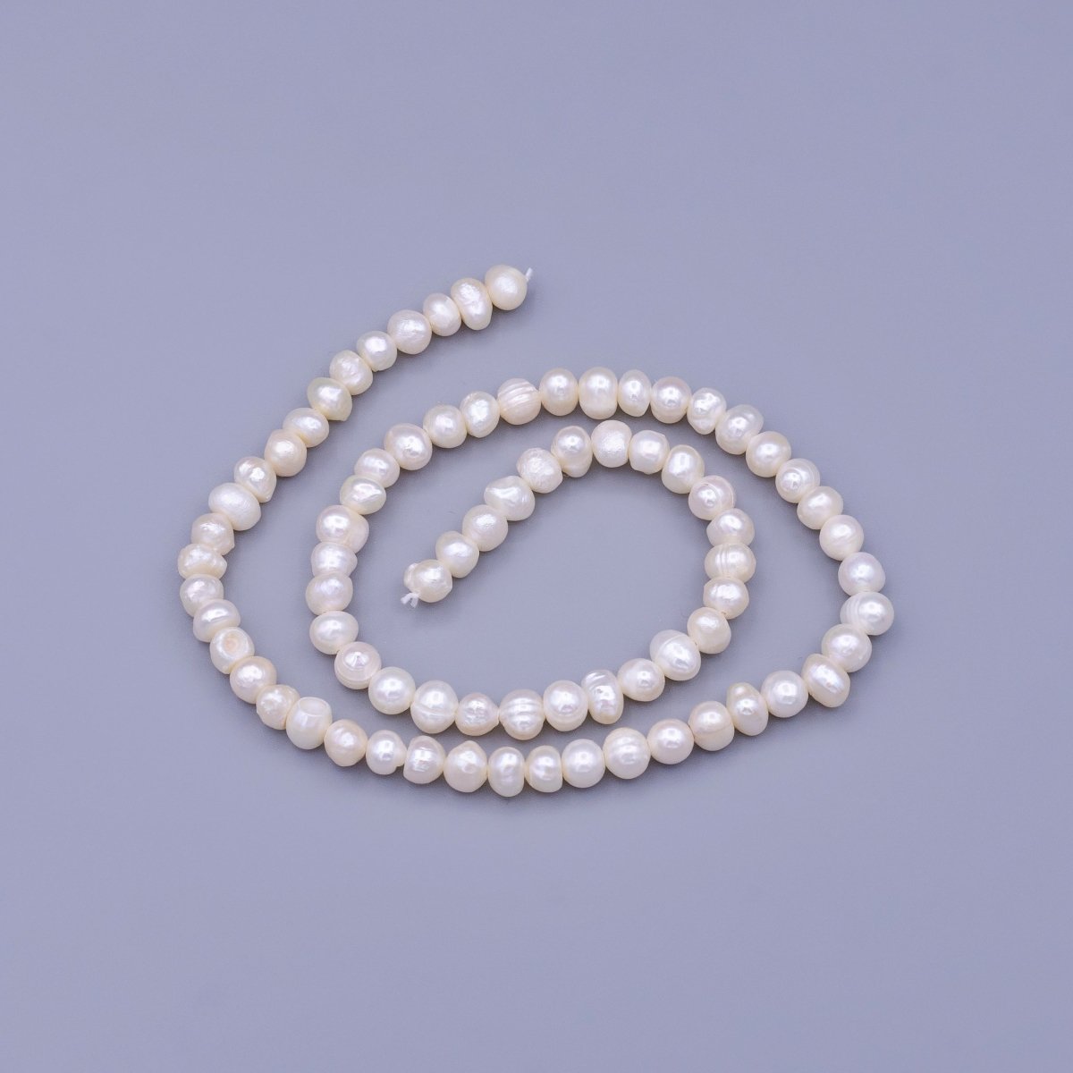 6mm Ringed Button Freshwater Pearl 80 Pieces/Strand Jewelry Making Findings | WA-1671 Clearance Pricing - DLUXCA