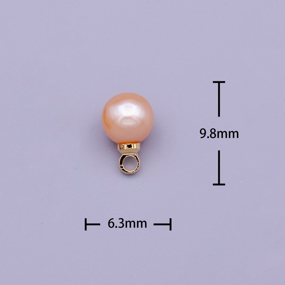 6mm Round White, Pink Pearl Add-On Charm in Gold & Silver | C-197 C-204 C-205